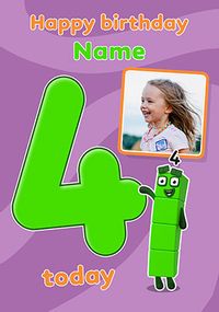 Tap to view Numberblocks 4 Today Birthday Photo Card