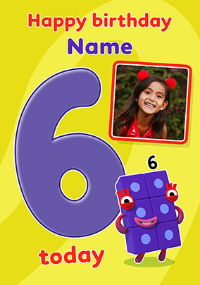 Numberblocks 6 Today Birthday Photo Card