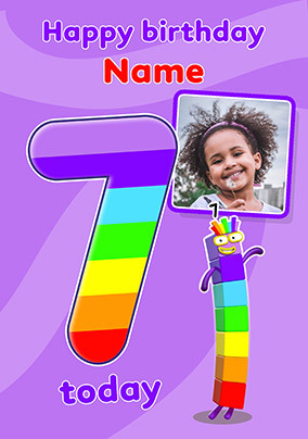 Numberblocks 7 Today Birthday Photo Card