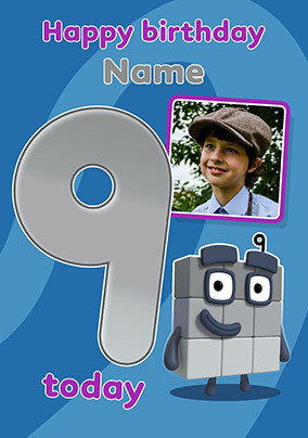 Numberblocks 9 Today Birthday Photo Card