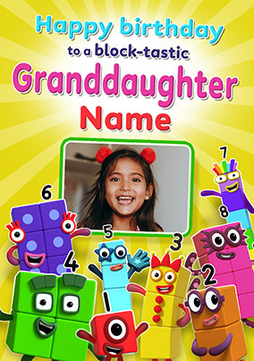 Numberblocks Graddaughter Birthday Photo Card