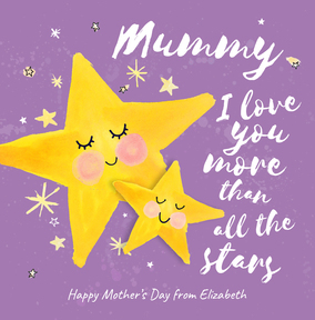 Mummy More than Stars Personalised Mother's Day Card