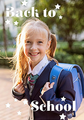 Back To School Portrait Photo Upload Card
