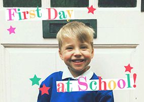 Photo of First Day At School Photo Landscape Card