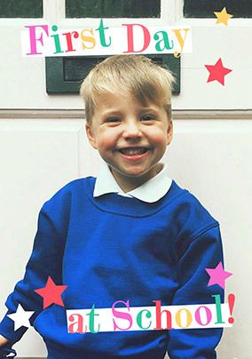 Photo of First Day At School Photo Portrait Card