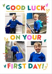 Tap to view Good Luck On Your First Day 4 Photo Collage Card
