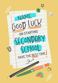 Tap to view Good Luck At Secondary School Card