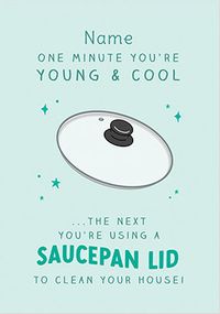 Saucepan Lid Cleaning Birthday Card