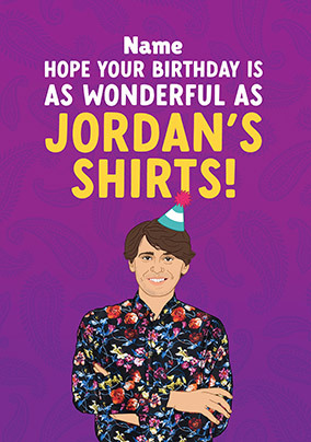 Wonderful Shirts Personalised Birthday Card