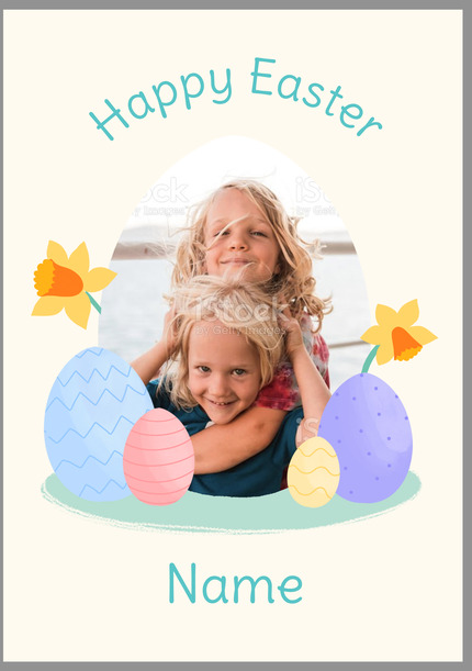 5 Eggs Photo Easter Card