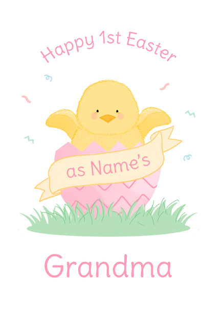 Pink Grandma Easter  Personalised Card