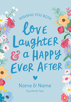 Love and Laughter Wedding Personalised Card