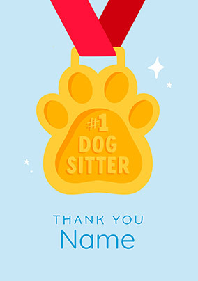 No.1 Dog Sitter Personalised Thank You Card