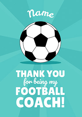 Thank You Football Coach Personalised Card