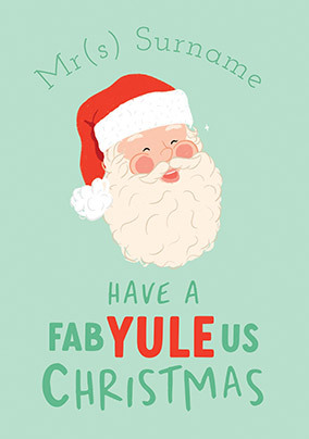 Fabyuleus Christmas Teacher Personalised Card