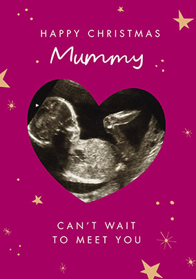 Mummy from the Bump Starry Photo Christmas Card