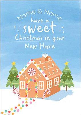 1st Christmas Gingerbread New Home Personalised Card