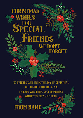 Friends Traditional Personalised Christmas Card