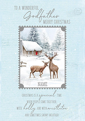 Godfather Reindeer Christmas Card