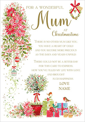 Mum at Christmastime Personalised Card