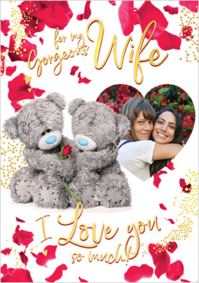 Me To You For My Gorgeous Wife Valentine's Day Photo Card
