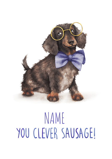 Clever Sausage Puppy Graduation Card