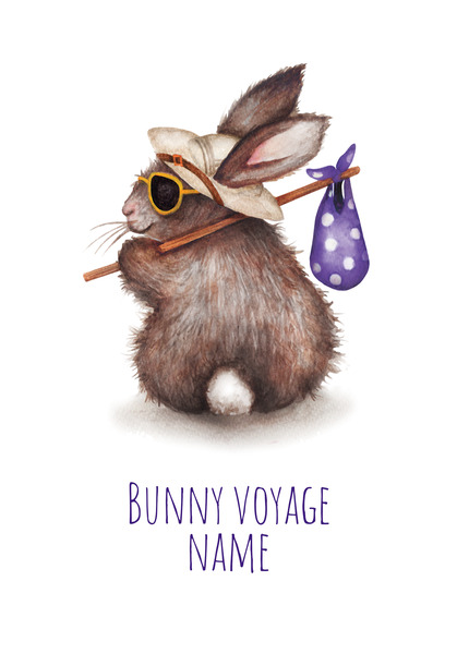 Bunny Voyage Leaving Card