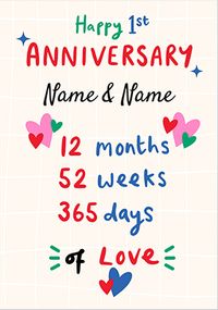 Tap to view 12 Months of Love Anniversary Card