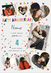 Tap to view Colourful 7 Photo Upload Anniversary Card