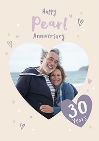 Tap to view Pearl Wedding Anniverary Photo Upload Card