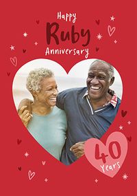 Tap to view Ruby Photo Upload Wedding Anniversary Card