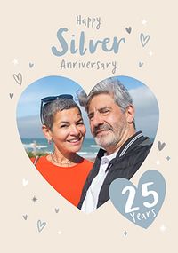 Tap to view Silver Photo Upload Wedding Anniversary Card