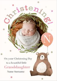 Tap to view Beautiful Granddaughter Photo Christening Card
