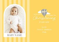 Tap to view Yellow Stripe Christening Invite Card