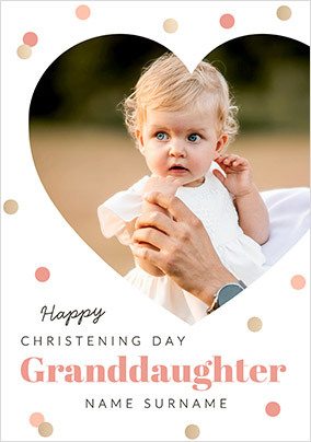 Happy Christening Day Granddaughter Photo Card