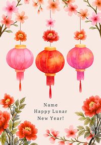 Tap to view Personalised Happy Lunar New Year Lanterns Card
