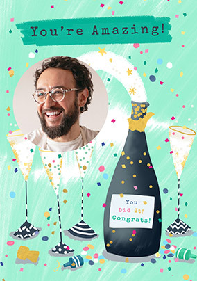 Congratulations Champagne Photo Card
