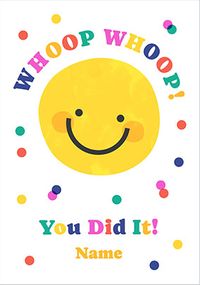 Tap to view Whoop Whoop Smiley Face Congratulations Card