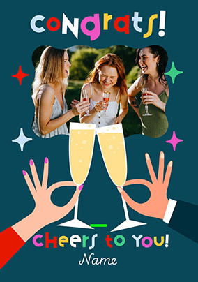 Cheers To You Congratulations Photo Upload Card