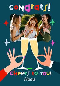 Tap to view Cheers To You Congratulations Photo Upload Card