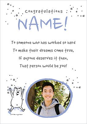 You Deserve it Congratulations Verse Photo Card