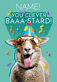 Tap to view Clever Baaa-Stard Congratuations Card