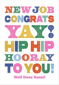 Tap to view Letterpress Colourful New Job Congratulations Card