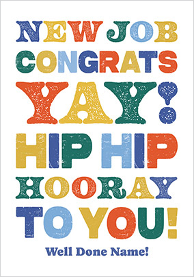 Letterpress New Job Congratulations Card