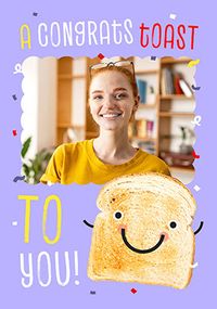 Tap to view Purple Congratulations Toast To You Photo Card