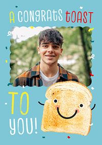 Tap to view Teal Congratulations Toast To You Photo Card
