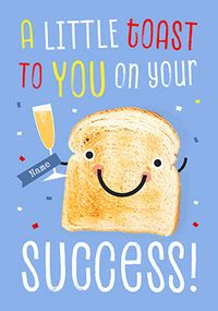 Tap to view A Little Toast To Your Success Blue Congratulations Card