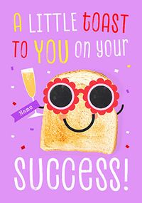 Tap to view A Little Toast To Your Success Pink Congratulations Card