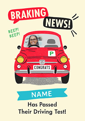 Passed Driving Test Photo Upload Congratulations Card