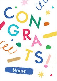 Tap to view Congratulations Colourful Typographic Personalised Card